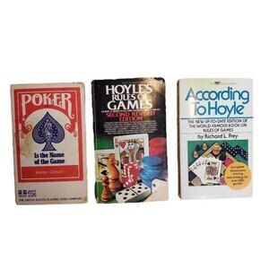 Lot of Three Vintage Books About Poker and Card Game Rules